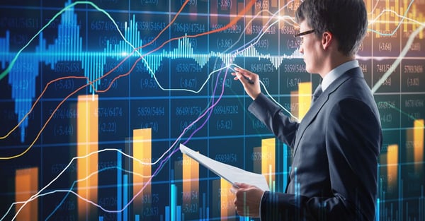 man looking at a Forex chart