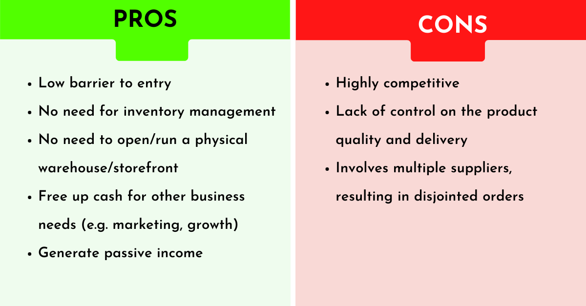 pros and cons of opening a dropshipping store