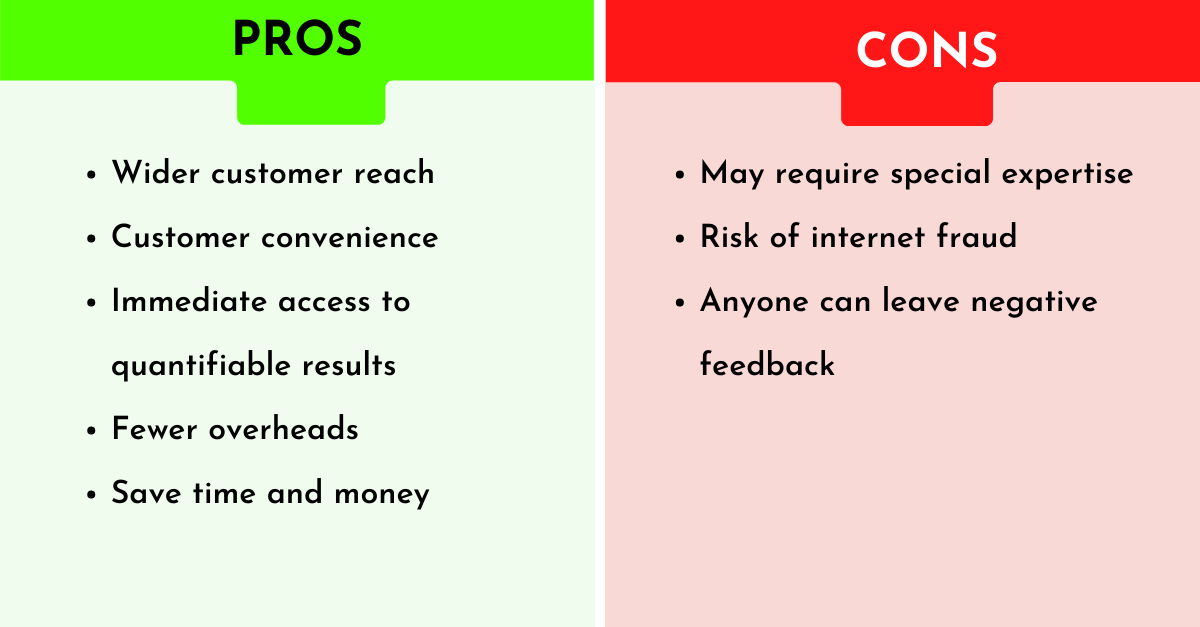 pros and cons of providing online marketing services