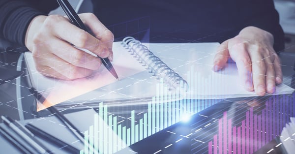 concept of journaling with Forex charts on the foreground