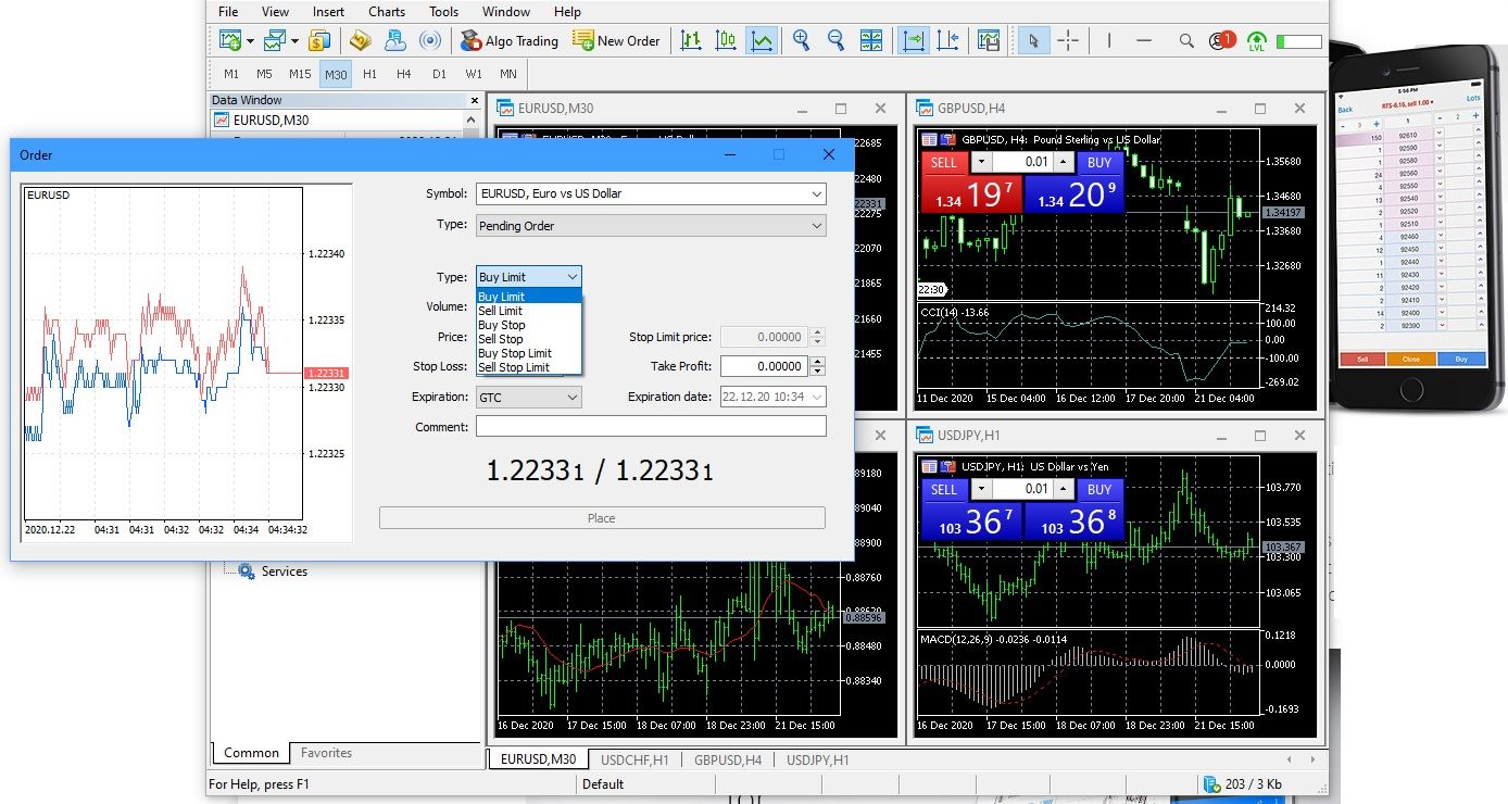 Pending order types on MT5